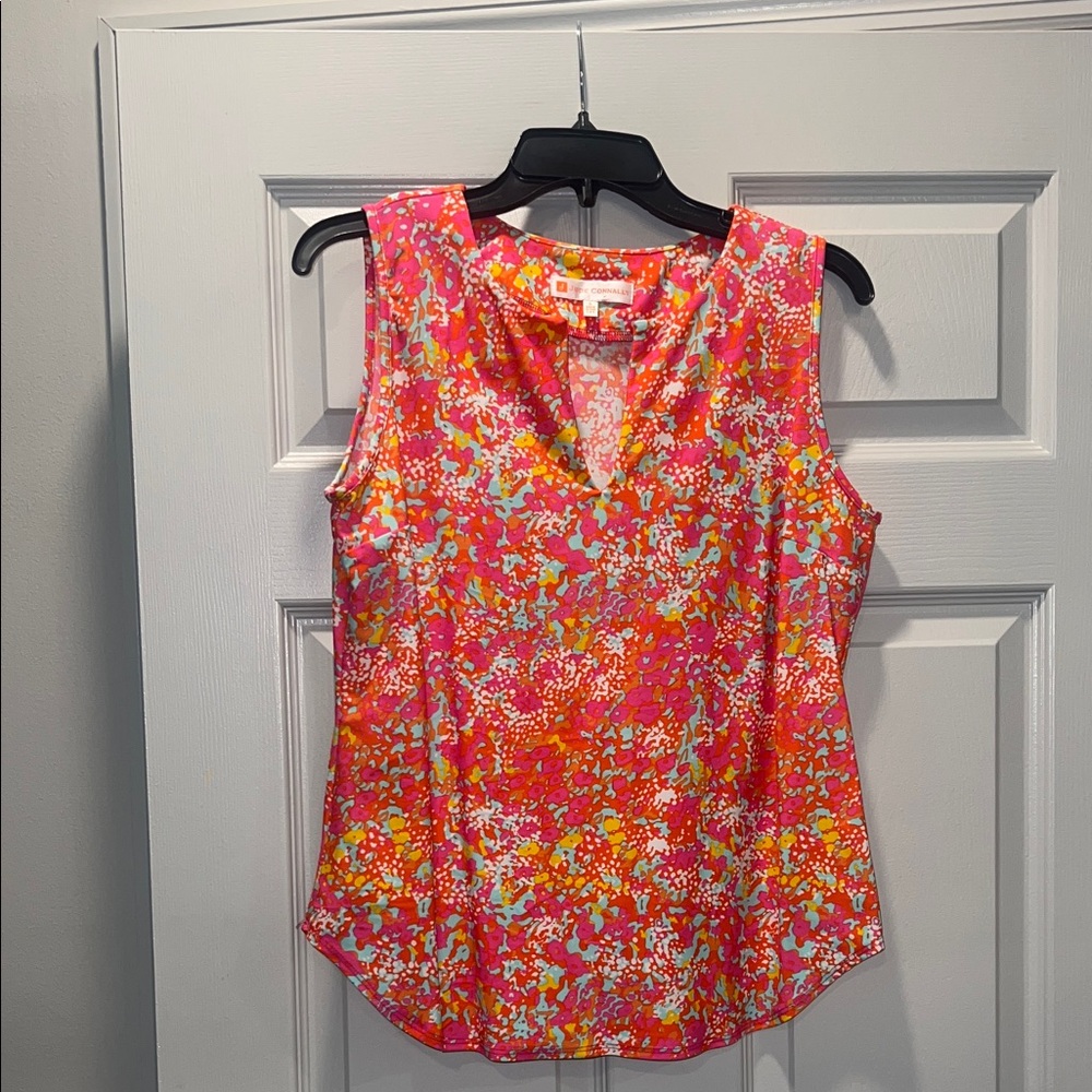 Jude Connally Pink and Orange Sleeveless Blouse